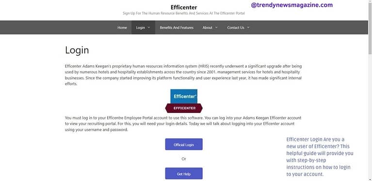 How to Use the Efficenter Login Page to Access Your Account 